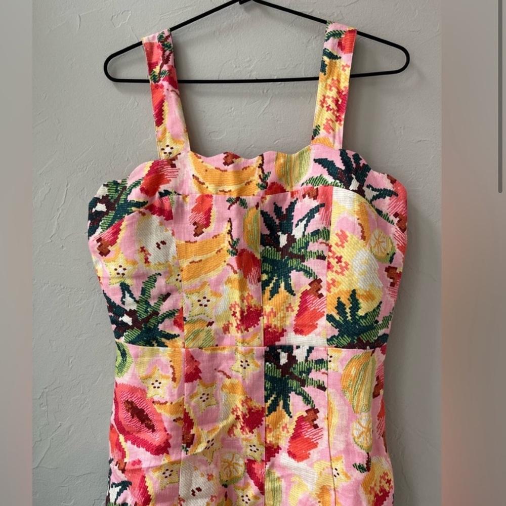 Farm Rio Frutas Linen Dress | Boho Dress | Colorful Dress | Mini Dress | Floral - Picture 6 of 6
